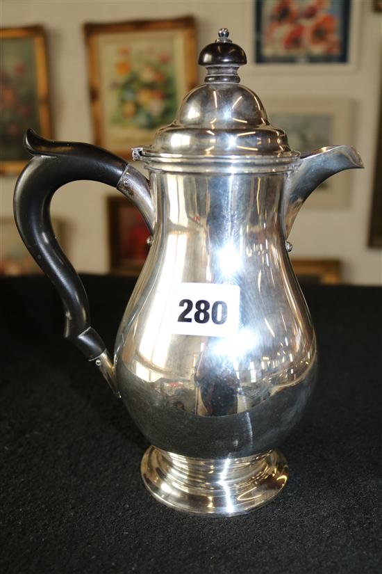 George V silver hot water jug